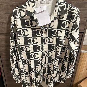 Defected Monogram Black and White Casual denim shirt size M